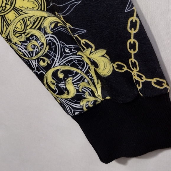 NWT Sergio Giovanni Floral Gold Chain Sweatshirt Men's 2XL Multicolor Boho Retro - Picture 3 of 8